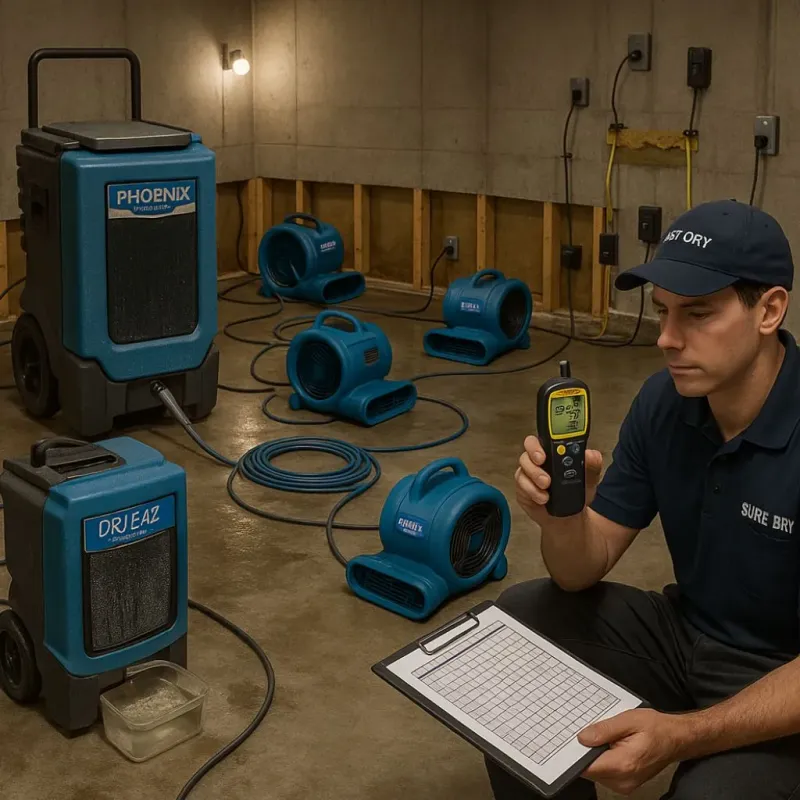 Structural Drying and Dehumidification process in Monroe, UT